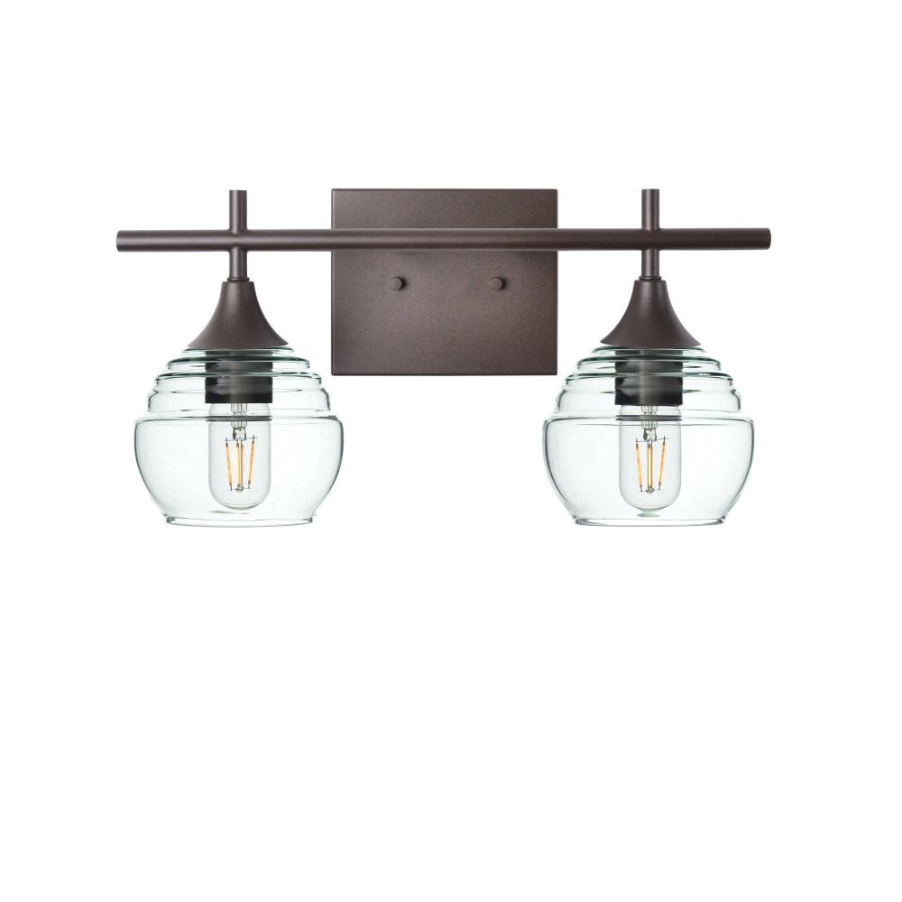 301 Lucent: 2 Light Wall Vanity - Eco Clear / Dark Bronze