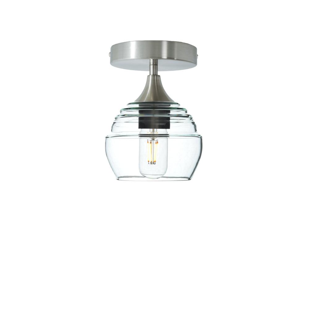 301 Lucent: Semi Flush Light - Eco Clear / Brushed Nickel