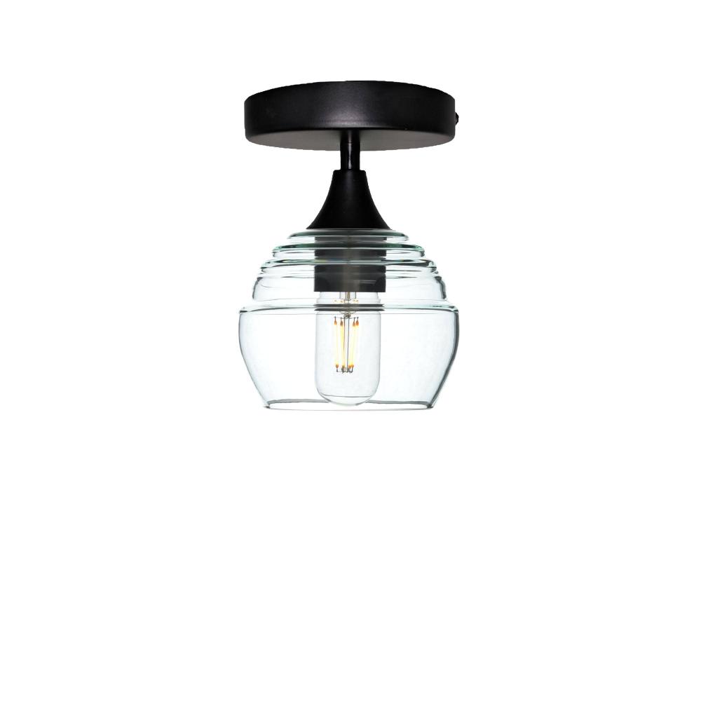 301 Lucent: Semi Flush Light - Eco Clear / Matte Black