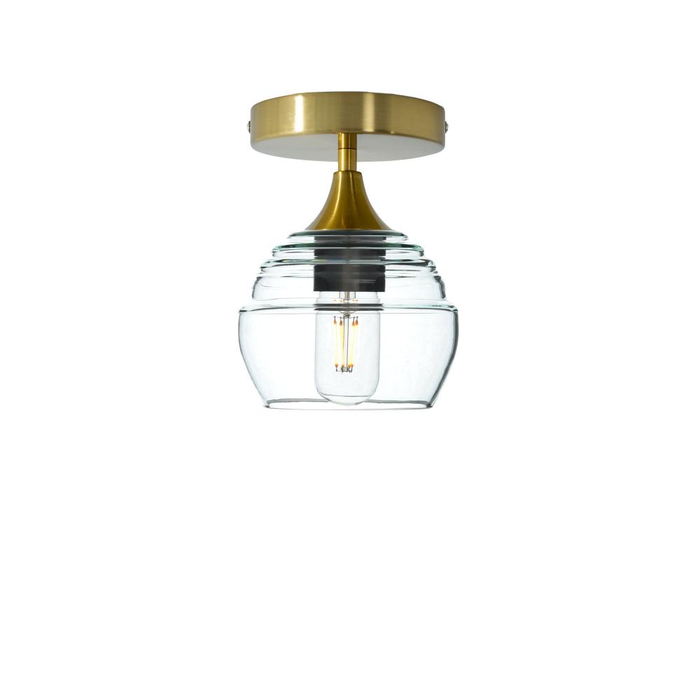 301 Lucent: Semi Flush Light - Eco Clear / Polished Brass