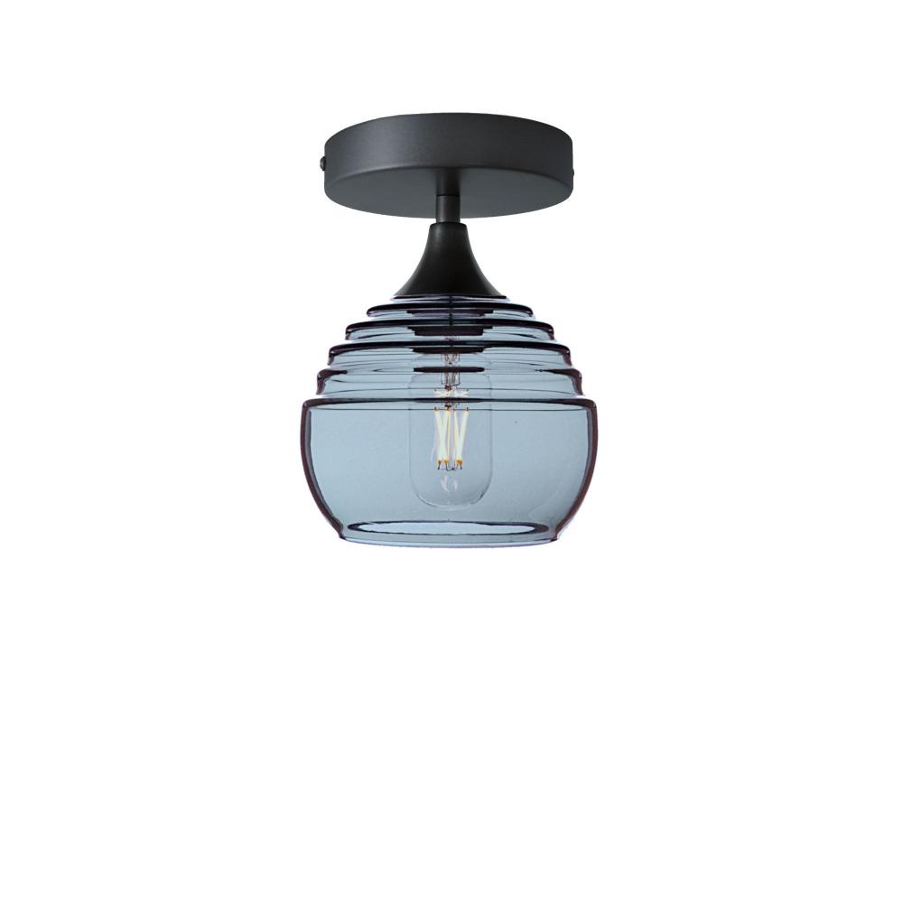 301 Lucent: Semi Flush Light - Slate Gray / Antique Bronze