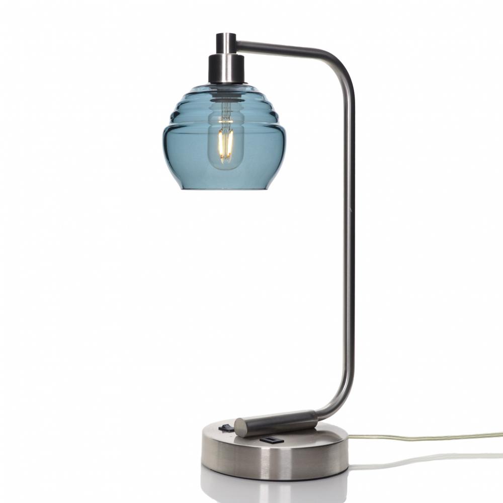 301 Lucent: Table Lamp - Slate Gray / Brushed Nickel