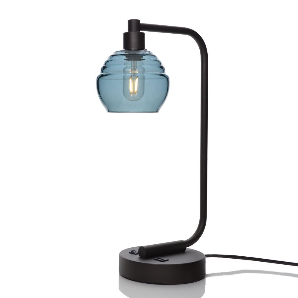 301 Lucent: Table Lamp - Slate Gray / Matte Black