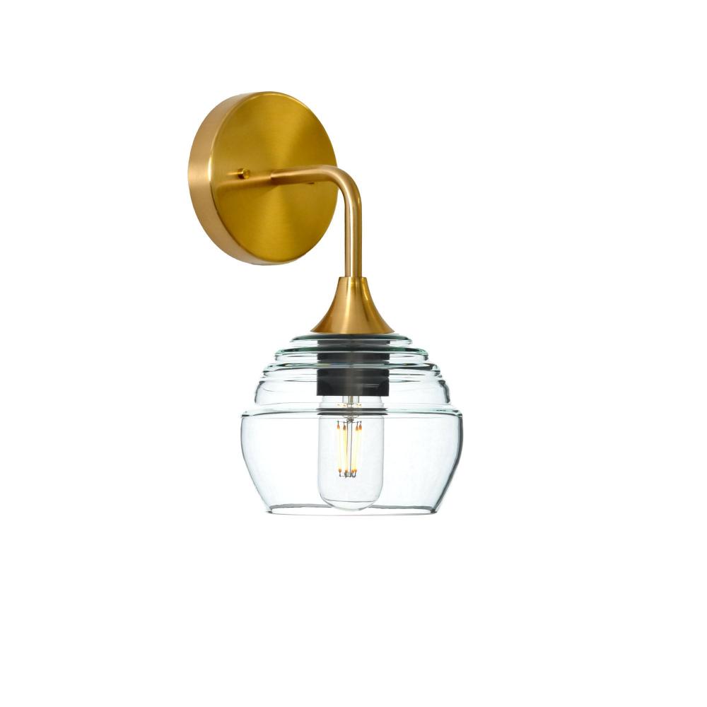 301 Lucent: Wall Sconce - Eco Clear / Polished Brass