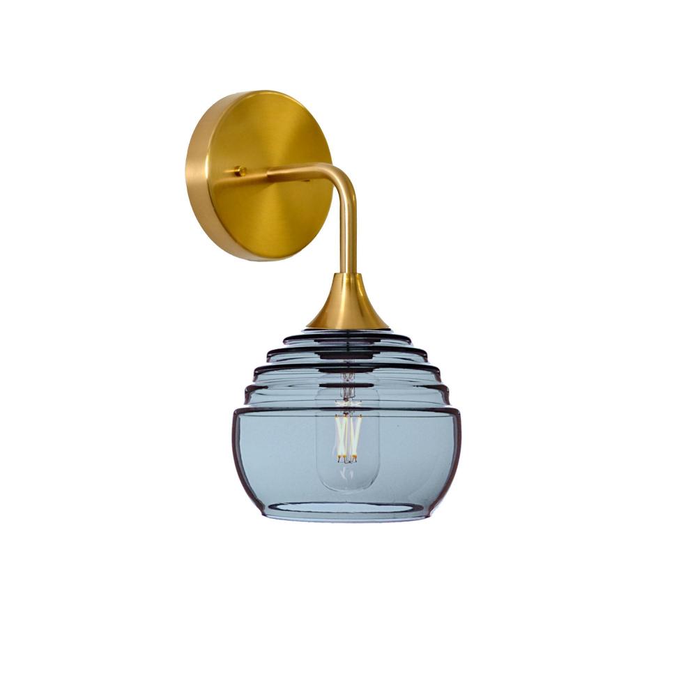 301 Lucent: Wall Sconce - Slate Gray / Polished Brass