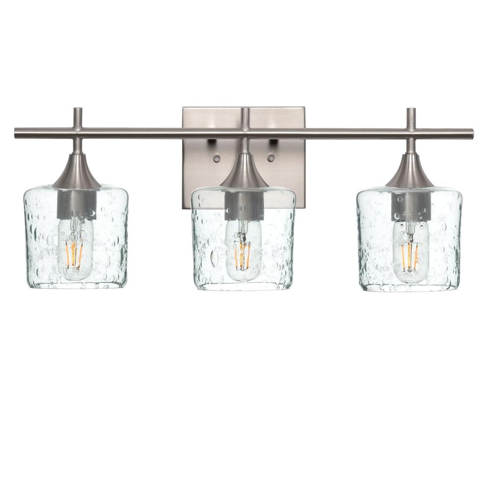 601 Lunar: 3 Light Wall Vanity - Eco Clear / Brushed Nickel