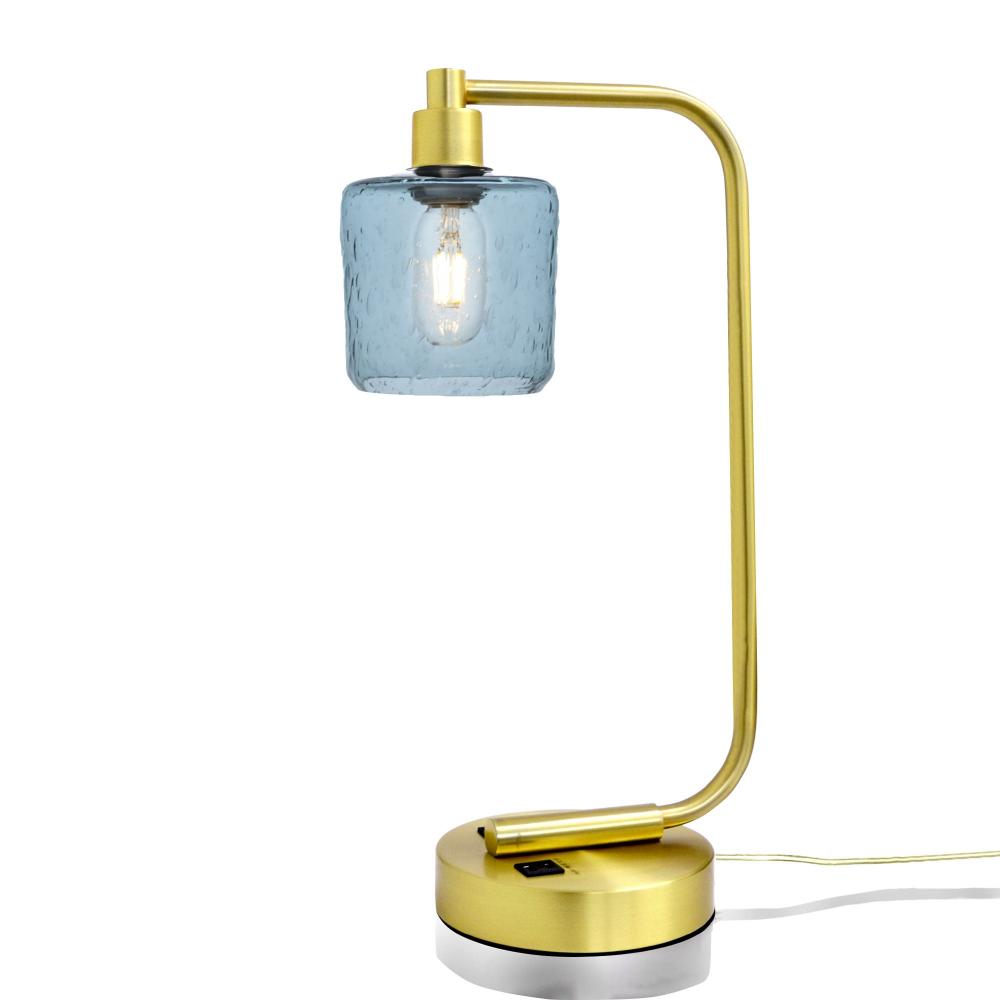 601 Lunar: Table Lamp - Slate Gray / Satin Brass
