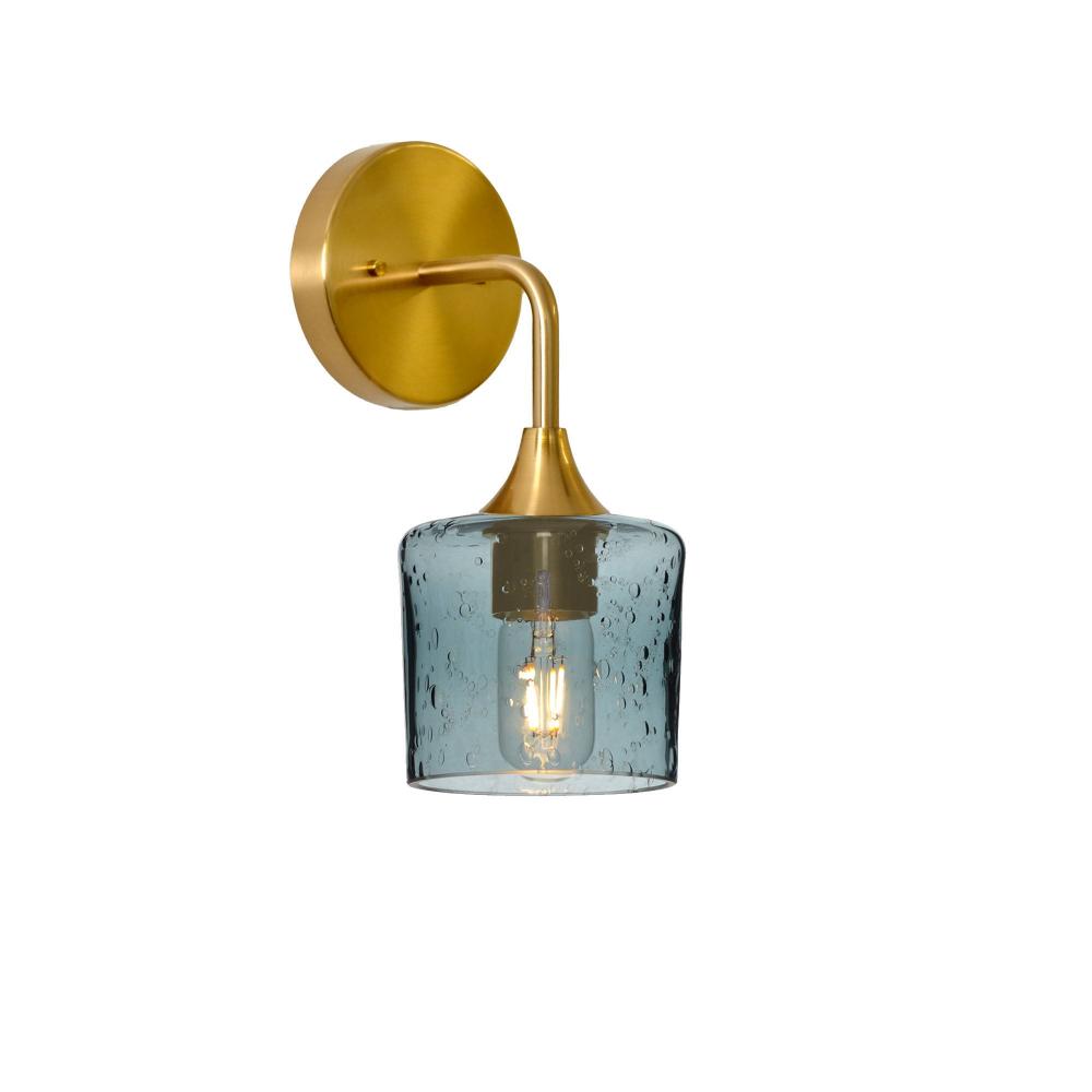 601 Lunar: Wall Sconce - Slate Gray / Polished Brass