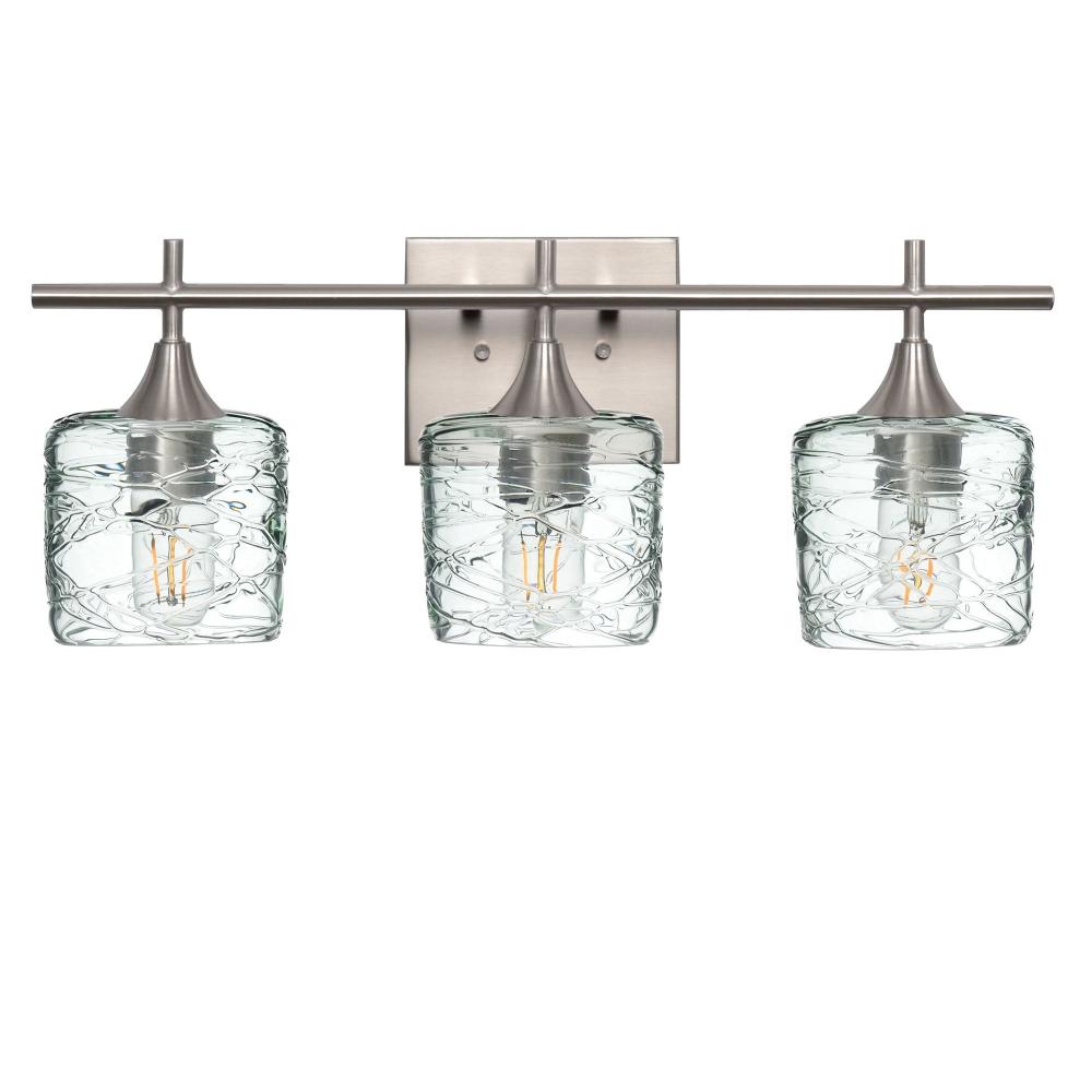 601 Spun: 3 Light Wall Vanity - Eco Clear / Brushed Nickel