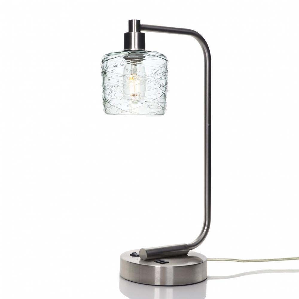 601 Spun: Table Lamp - Eco Clear / Brushed Nickel