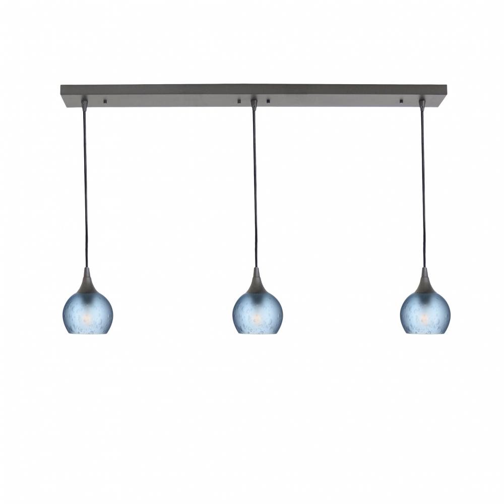 763 Celestial: 3 Pendant Linear Chandelier