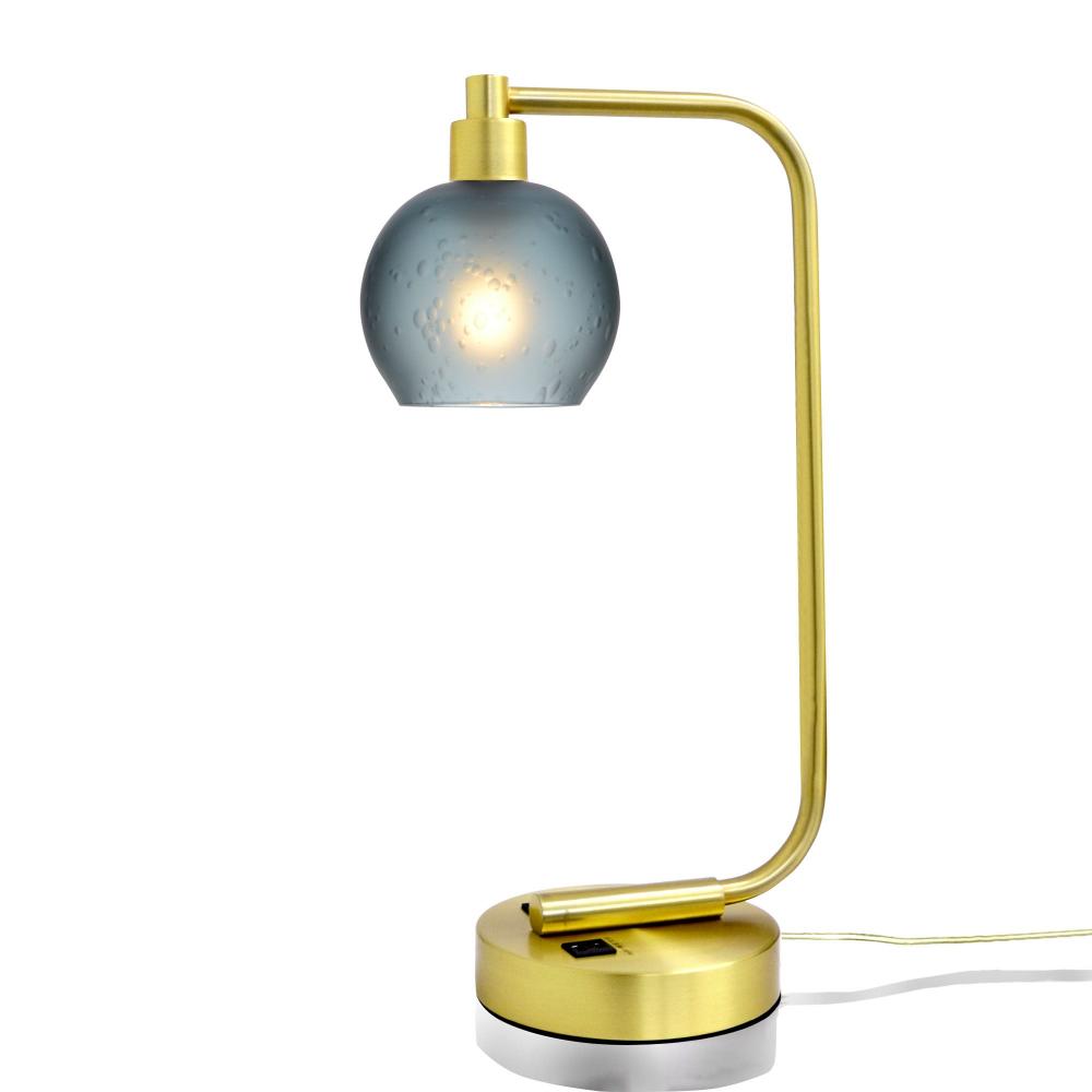 763 Celestial: Table Lamp - Slate Gray / Satin Brass