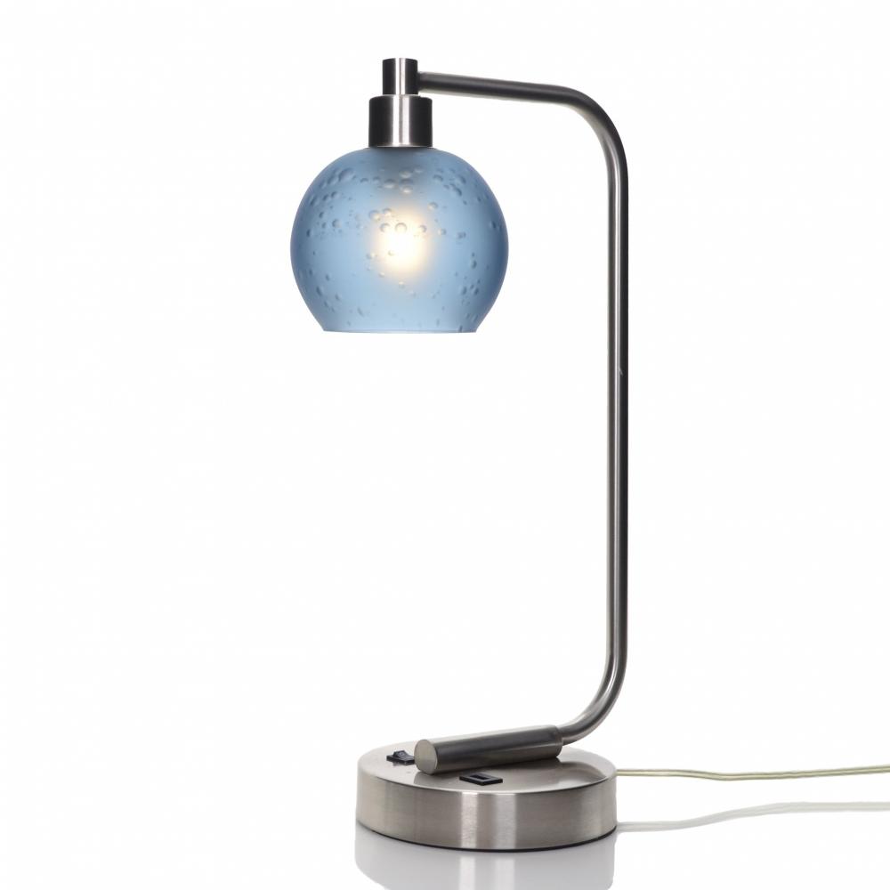 763 Celestial: Table Lamp - Steel Blue / Brushed Nickel