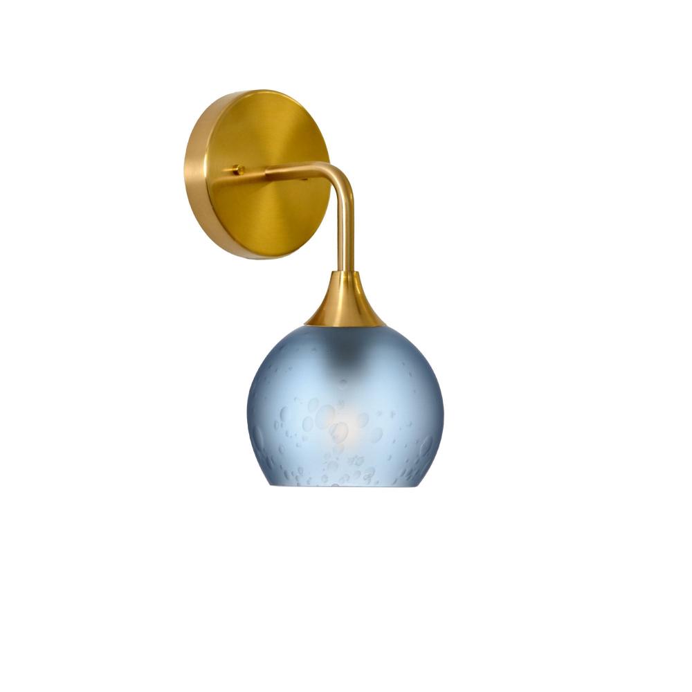 763 Celestial: Wall Sconce - Steel Blue / Polished Brass