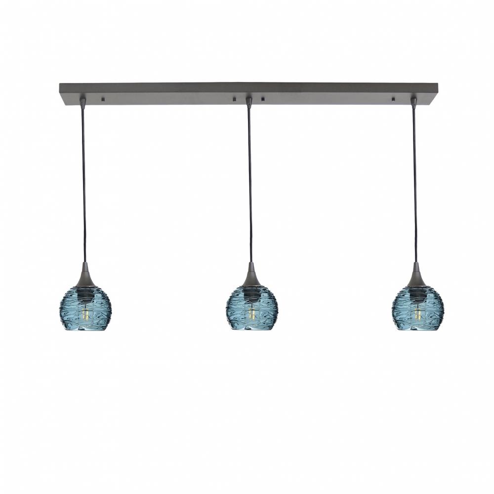 763 Spun: 3 Pendant Linear Chandelier