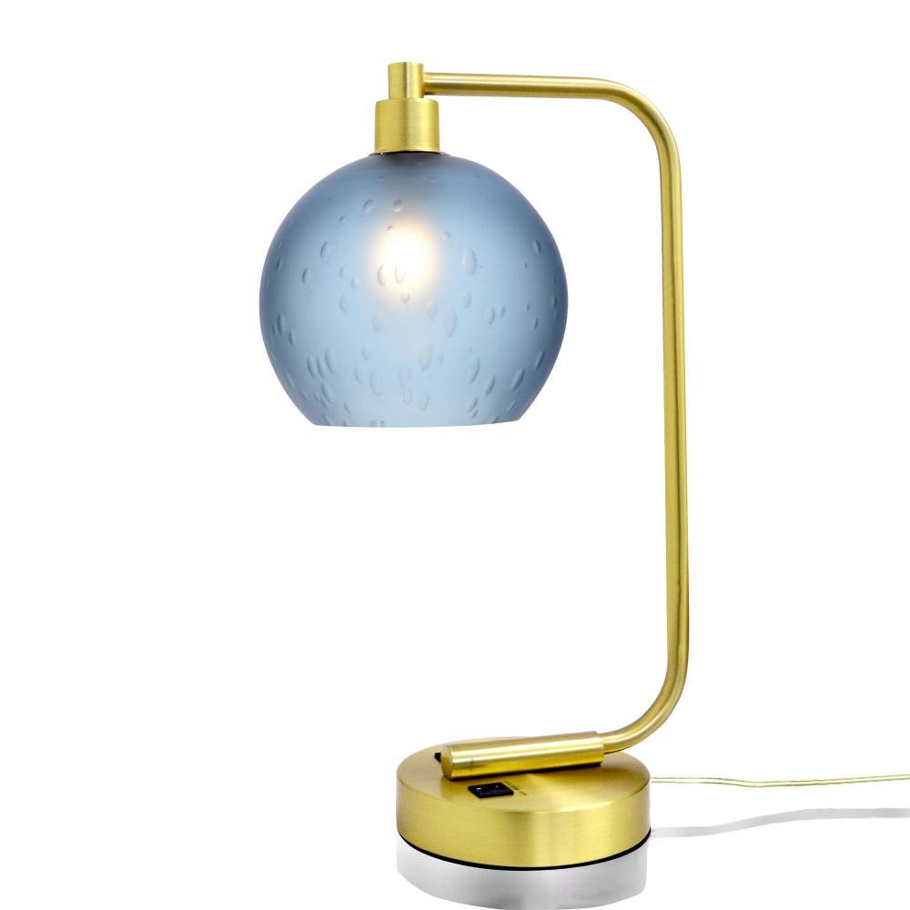 767 Celestial: Table Lamp - Steel Blue / Satin Brass