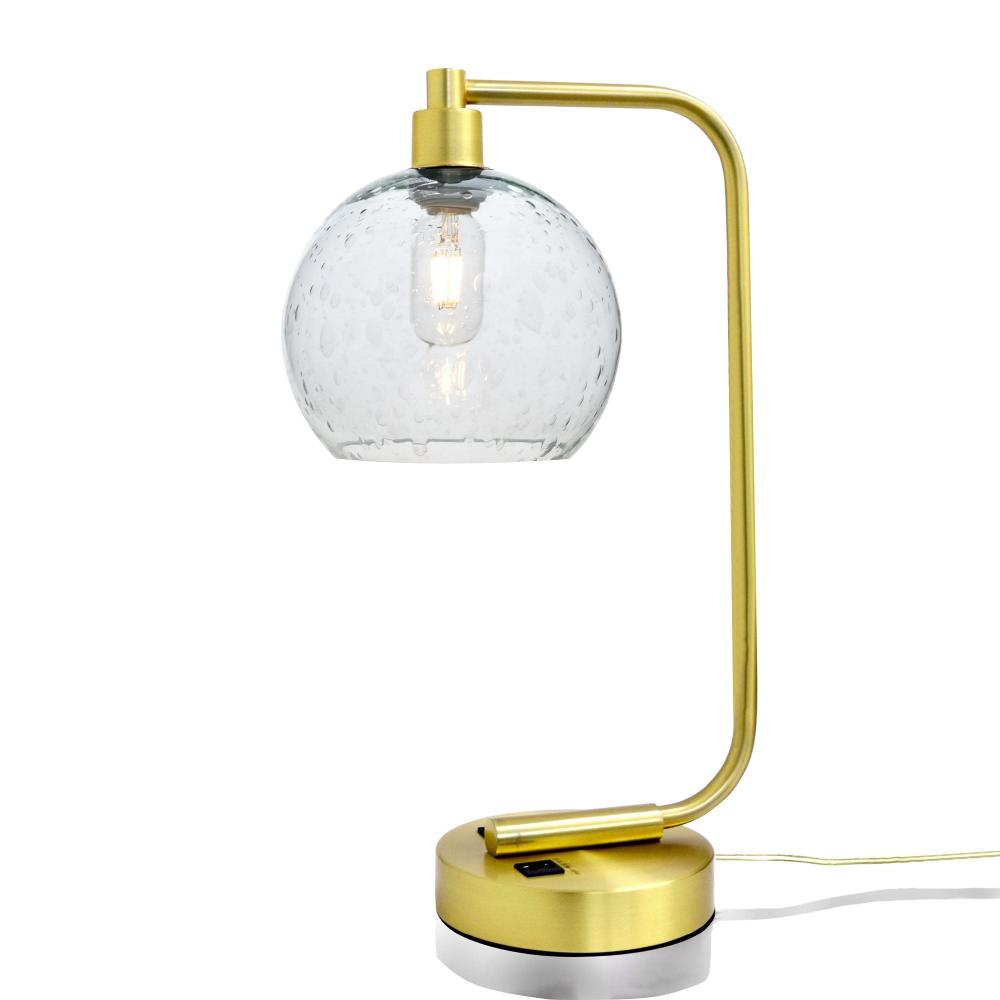 767 Lunar: Table Lamp - Eco Clear / Satin Brass