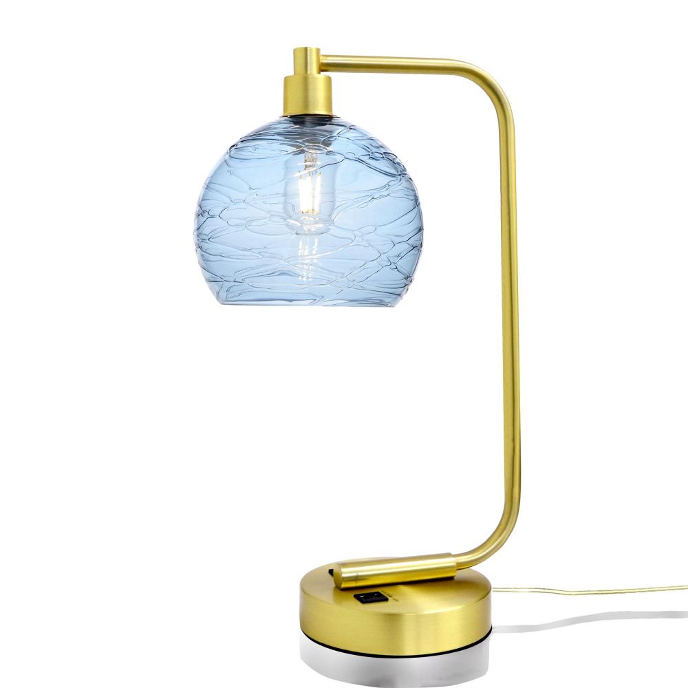 767 Spun: Table Lamp - Steel Blue / Satin Brass