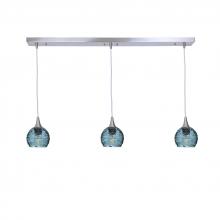 Bicycle Glass X3-763SPNGRA-LIN01-BNI-X4-04W - 763 Spun: 3 Pendant Linear Chandelier