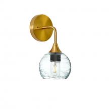 Bicycle Glass X1-763SPNCLR-SCN01-BRS-XX-04W - 763 Spun: Wall Sconce - Eco Clear / Polished Brass