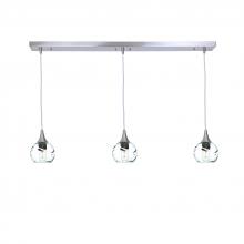 Bicycle Glass X3-763SWLCLR-LIN01-BNI-X4-04W - 763 Swell: 3 Pendant Linear Chandelier
