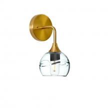 Bicycle Glass X1-763SWLCLR-SCN01-BRS-XX-04W - 763 Swell: Wall Sconce - Eco Clear / Polished Brass