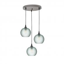 Bicycle Glass X3-767CELCLR-RND01-BNZ-X4-04W - 767 Celestial: 3 Pendant Cascade Chandelier