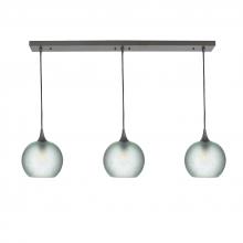 Bicycle Glass X3-767CELCLR-LIN01-BNZ-X4-04W - 767 Celestial: 3 Pendant Linear Chandelier