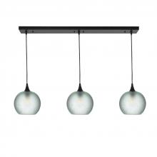 Bicycle Glass X3-767CELCLR-LIN01-BLK-X4-04W - 767 Celestial: 3 Pendant Linear Chandelier