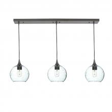 Bicycle Glass X3-767LUNCLR-LIN01-BNZ-X4-04W - 767 Lunar: 3 Pendant Linear Chandelier