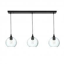 Bicycle Glass X3-767LUNCLR-LIN01-BLK-X4-04W - 767 Lunar: 3 Pendant Linear Chandelier