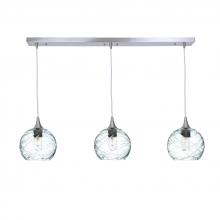 Bicycle Glass X3-767SPNCLR-LIN01-BNI-X4-04W - 767 Spun: 3 Pendant Linear Chandelier