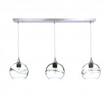 Bicycle Glass X3-767SWLCLR-LIN01-BNI-X4-04W - 767 Swell: 3 Pendant Linear Chandelier