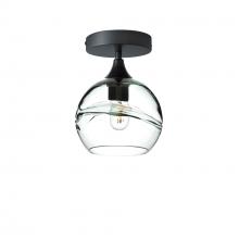 Bicycle Glass X1-767SWLCLR-SEM01-BNZ-XX-04W - 767 Swell: Semi Flush Light - Eco Clear / Antique Bronze