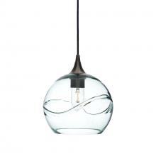 Bicycle Glass X1-768SWLCLR-PEN01-BNZ-X4-04W - 768 Swell: Single Pendant Light