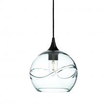 Bicycle Glass X1-768SWLCLR-PEN01-BLK-X4-04W - 768 Swell: Single Pendant Light