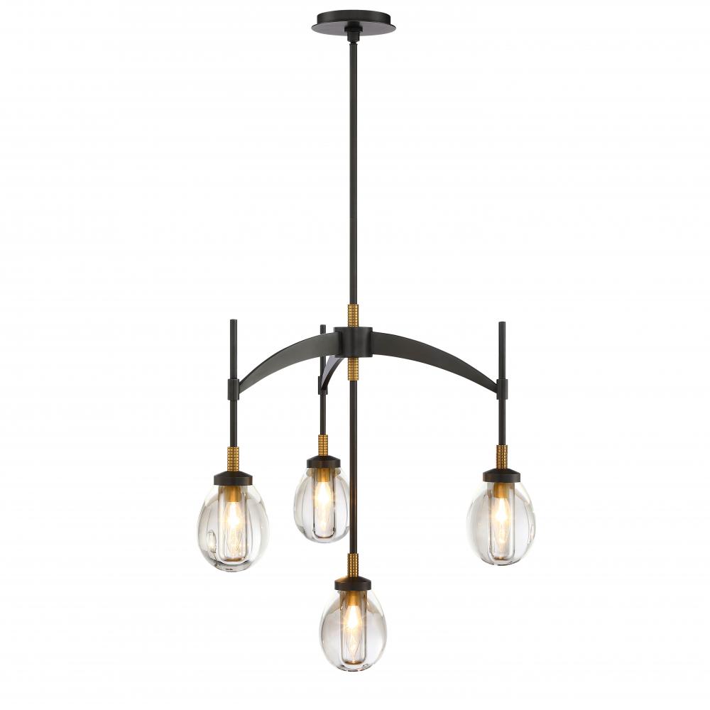 Chandelier Urban Bronze + Brushed Gold E12