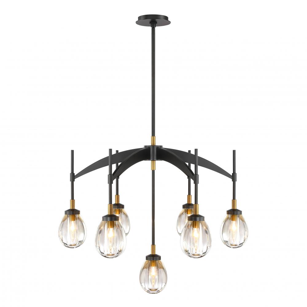 Chandelier Urban Bronze + Brushed Gold E12