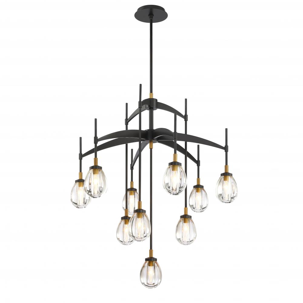 Chandelier Urban Bronze + Brushed Gold E12