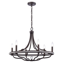 Arabela Lighting 85151-6 - 26" Tuscan Chandelier in Dark Bronze with Clear Crystal Accents