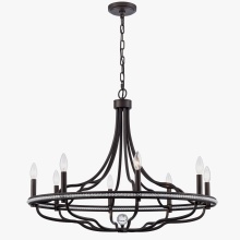 Arabela Lighting 85152-8 - 32" Tuscan Chandelier in Dark Bronze with Clear Crystal Accents