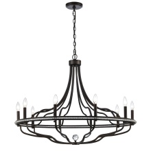 Arabela Lighting 85153-10 - 38" Tuscan Chandelier in Dark Bronze with Clear Crystal Accents