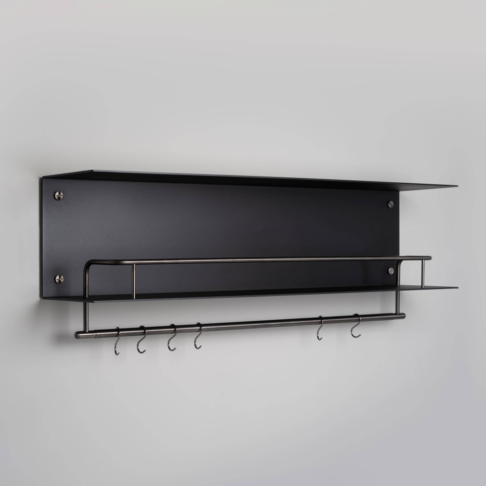 KITCHEN SHELF / HANGER / BLACK / GUN METAL