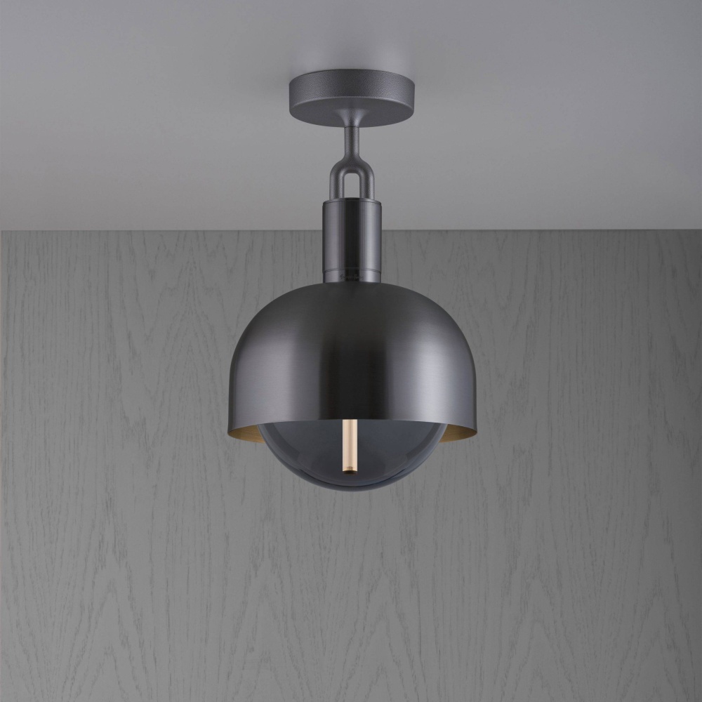 FORKED CEILING / LINEAR / SHADE / GLOBE / SMOKED / MEDIUM / GUN METAL