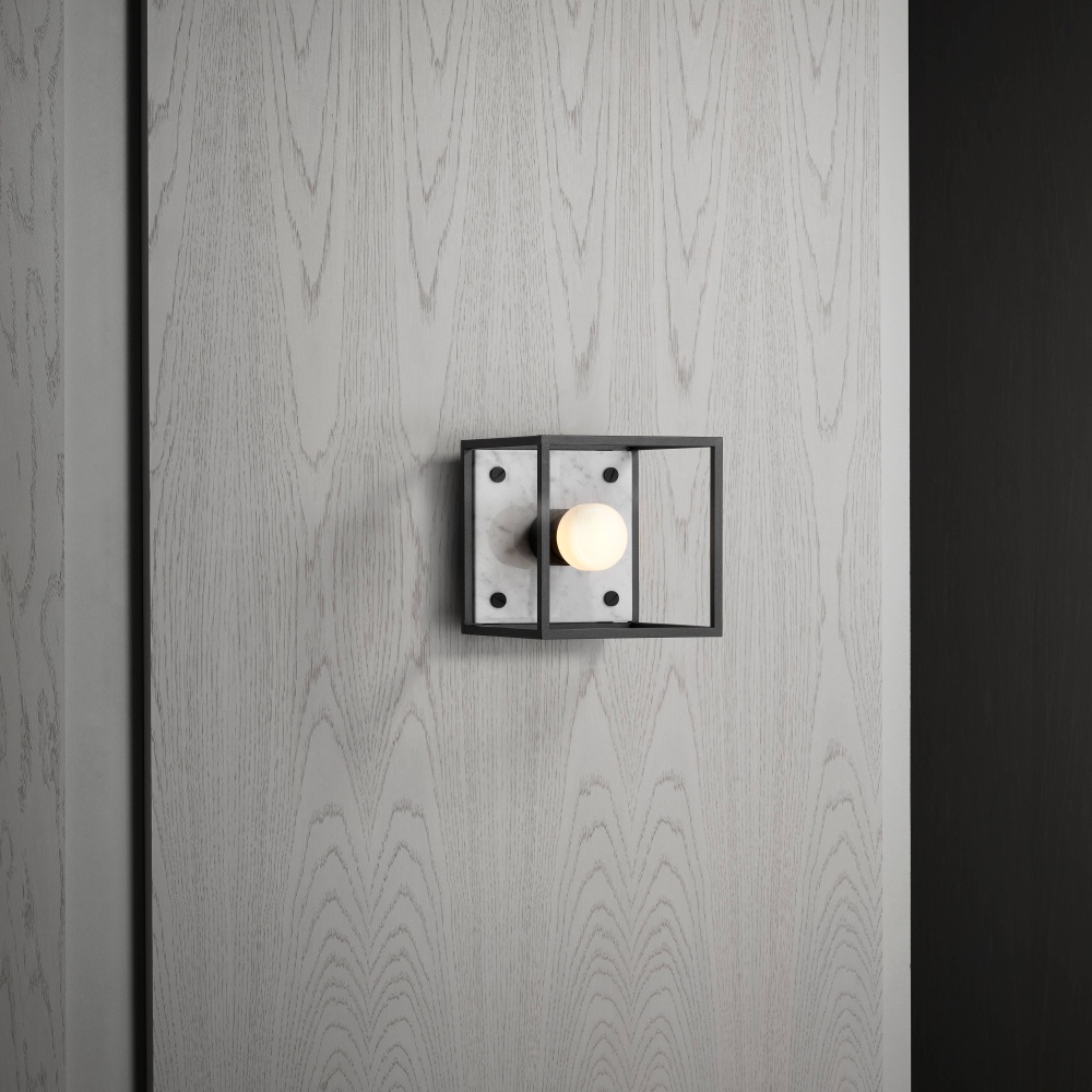 CAGED / SMALL / CROSS / WHITE MARBLE