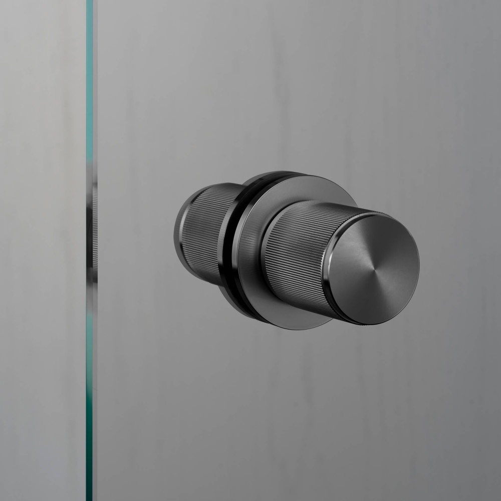DOOR KNOB / FIXED / DOUBLE-SIDED / LINEAR / GUN METAL
