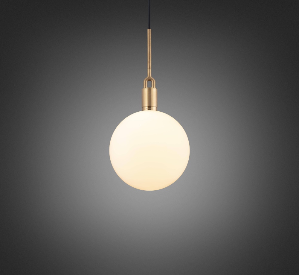 FORKED PENDANT / LINEAR / GLOBE / OPAL / LARGE / BRASS