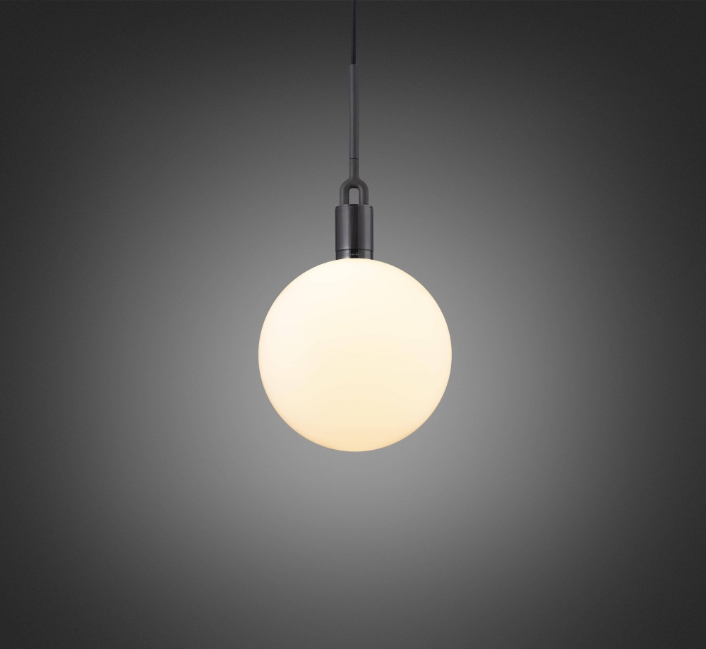 FORKED PENDANT / LINEAR / GLOBE / OPAL / LARGE / GUN METAL