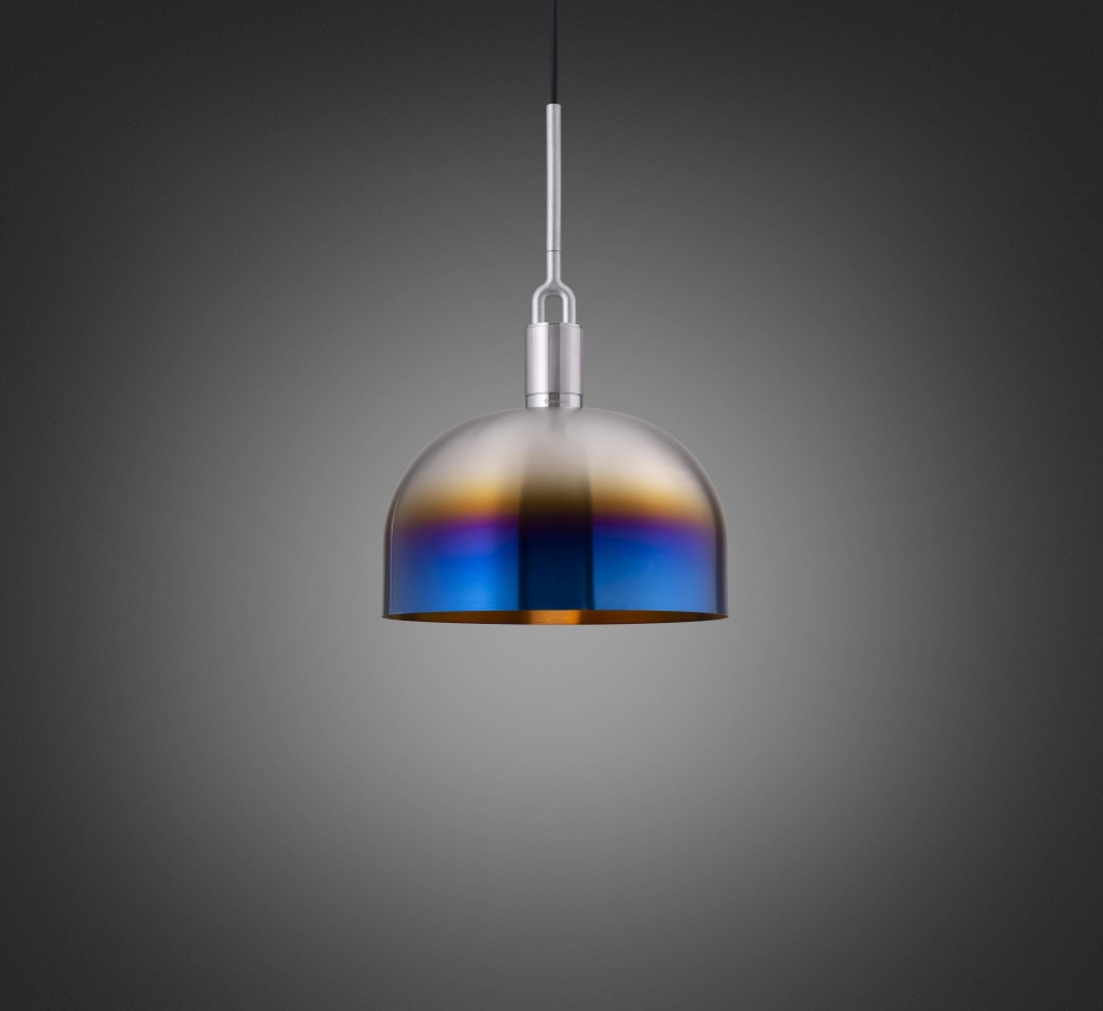 FORKED PENDANT / LINEAR / SHADE / LARGE / BURNT STEEL