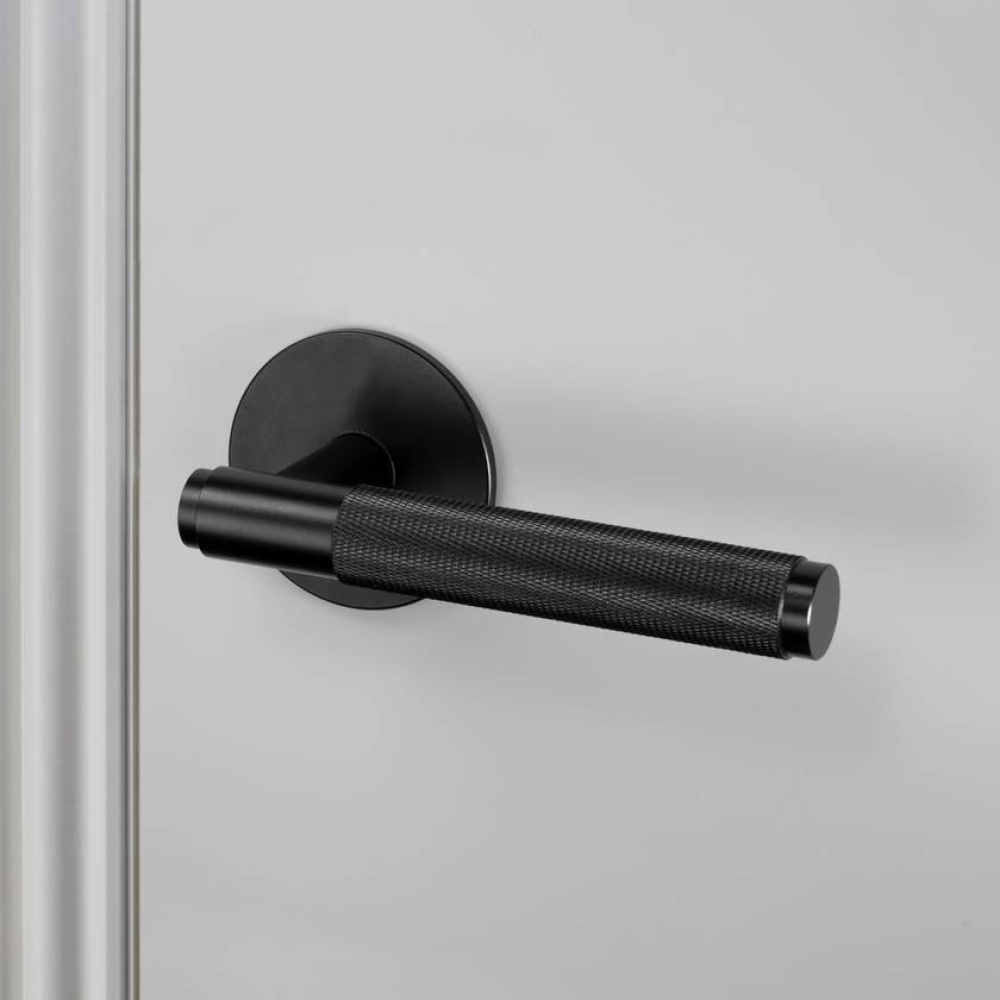 DOOR HANDLE SET / PASSAGE / CROSS / BLACK